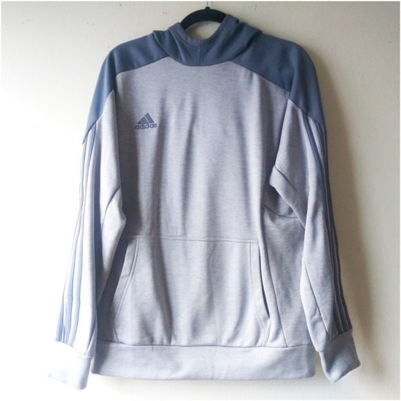 ADIDAS 3 STRIPE PULLOVER HOODIE - GRAY - Picture 6 of 6
